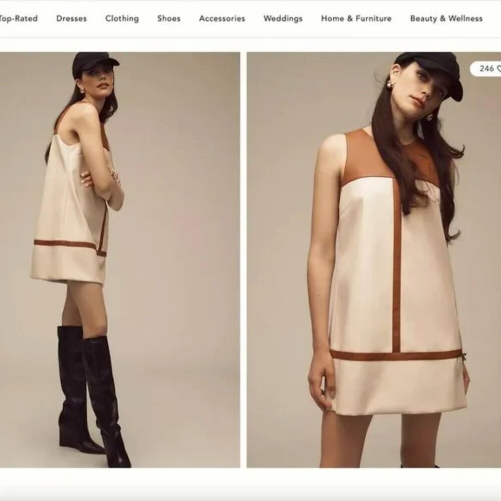 By Anthropologie Faux Leather Shift Dress XXS